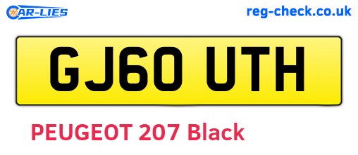 GJ60UTH are the vehicle registration plates.