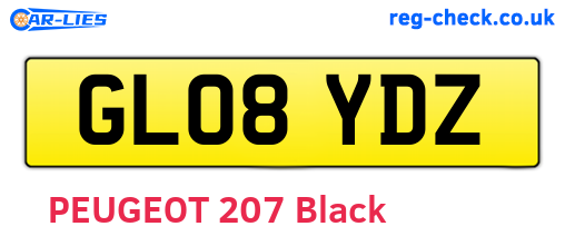 GL08YDZ are the vehicle registration plates.