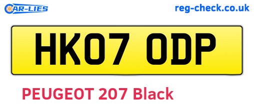 HK07ODP are the vehicle registration plates.