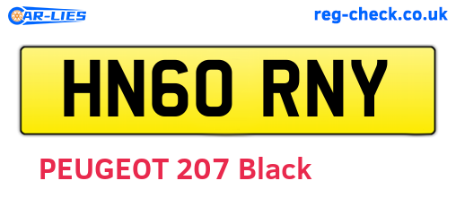 HN60RNY are the vehicle registration plates.