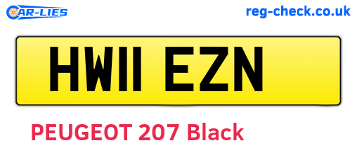HW11EZN are the vehicle registration plates.