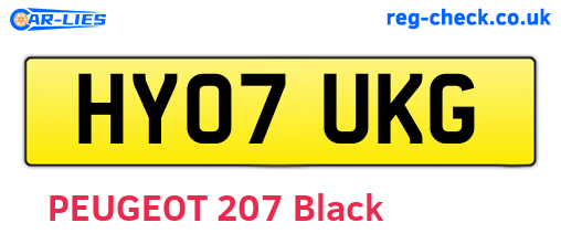 HY07UKG are the vehicle registration plates.