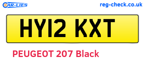 HY12KXT are the vehicle registration plates.