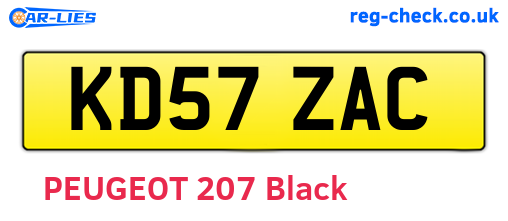KD57ZAC are the vehicle registration plates.