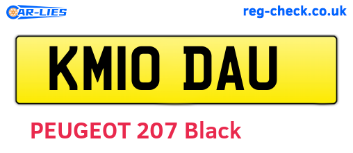 KM10DAU are the vehicle registration plates.