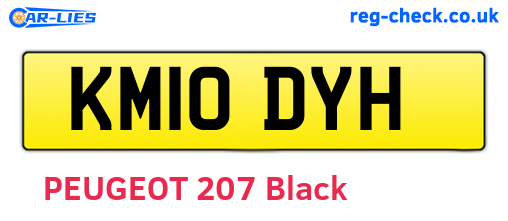 KM10DYH are the vehicle registration plates.