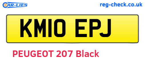 KM10EPJ are the vehicle registration plates.