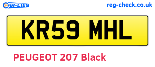 KR59MHL are the vehicle registration plates.