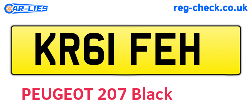 KR61FEH are the vehicle registration plates.