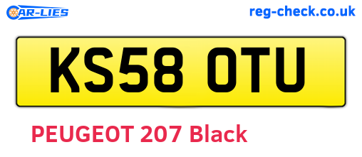 KS58OTU are the vehicle registration plates.