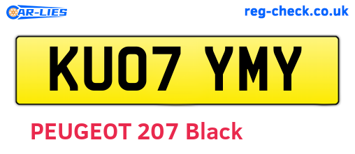 KU07YMY are the vehicle registration plates.
