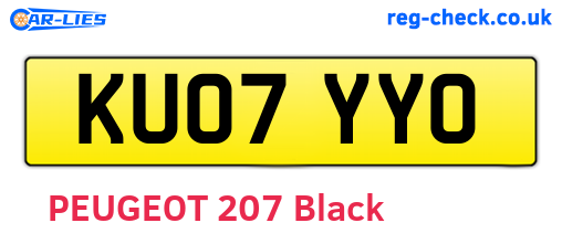 KU07YYO are the vehicle registration plates.