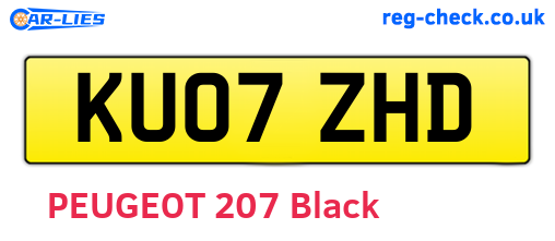 KU07ZHD are the vehicle registration plates.
