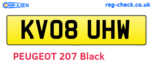 KV08UHW are the vehicle registration plates.