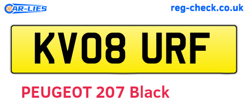 KV08URF are the vehicle registration plates.