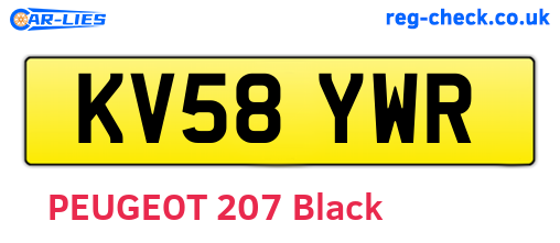 KV58YWR are the vehicle registration plates.