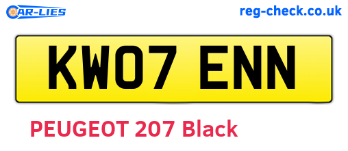 KW07ENN are the vehicle registration plates.