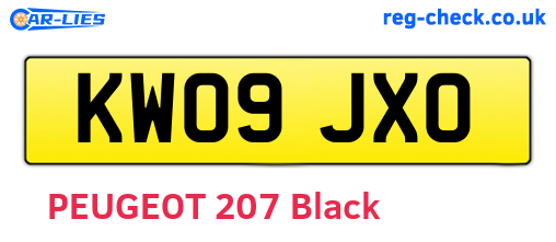 KW09JXO are the vehicle registration plates.
