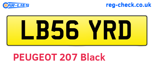 LB56YRD are the vehicle registration plates.