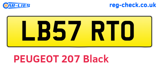LB57RTO are the vehicle registration plates.