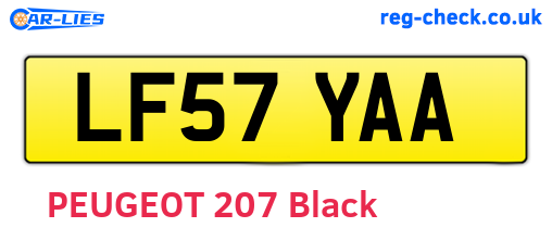 LF57YAA are the vehicle registration plates.