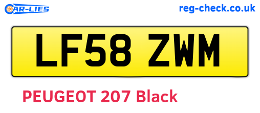 LF58ZWM are the vehicle registration plates.
