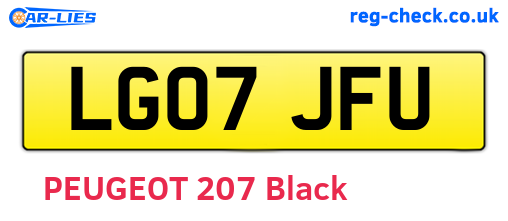 LG07JFU are the vehicle registration plates.