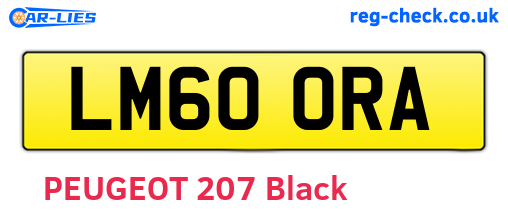 LM60ORA are the vehicle registration plates.