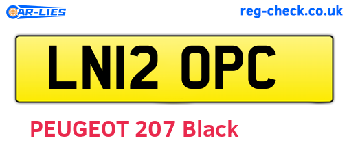 LN12OPC are the vehicle registration plates.