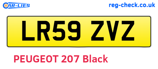 LR59ZVZ are the vehicle registration plates.