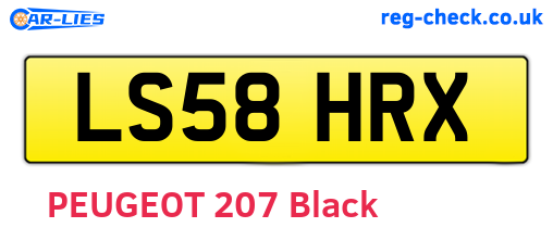 LS58HRX are the vehicle registration plates.