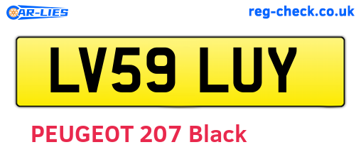 LV59LUY are the vehicle registration plates.