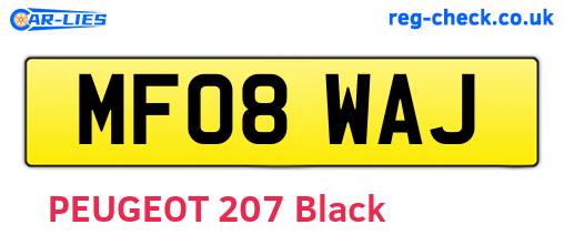 MF08WAJ are the vehicle registration plates.