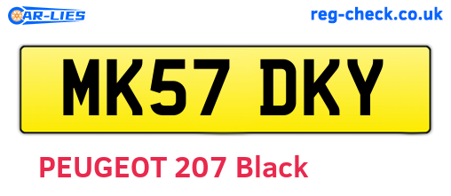 MK57DKY are the vehicle registration plates.