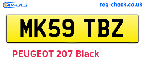 MK59TBZ are the vehicle registration plates.