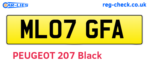 ML07GFA are the vehicle registration plates.