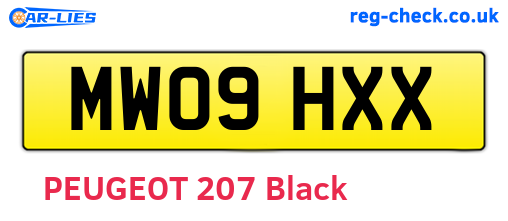 MW09HXX are the vehicle registration plates.