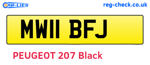 MW11BFJ are the vehicle registration plates.