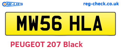 MW56HLA are the vehicle registration plates.