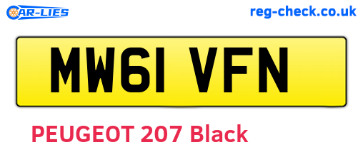 MW61VFN are the vehicle registration plates.