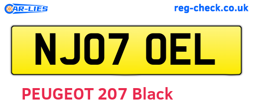 NJ07OEL are the vehicle registration plates.