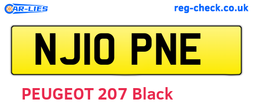 NJ10PNE are the vehicle registration plates.