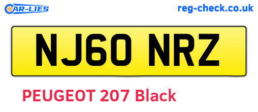 NJ60NRZ are the vehicle registration plates.