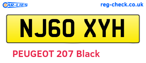 NJ60XYH are the vehicle registration plates.
