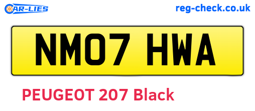 NM07HWA are the vehicle registration plates.