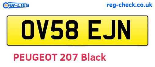 OV58EJN are the vehicle registration plates.