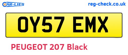 OY57EMX are the vehicle registration plates.