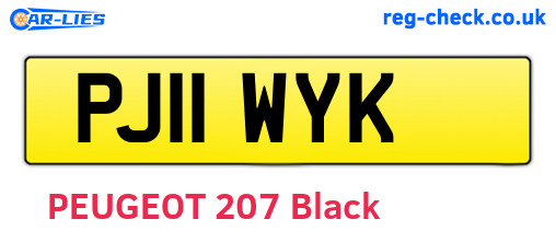 PJ11WYK are the vehicle registration plates.