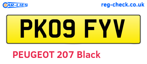 PK09FYV are the vehicle registration plates.