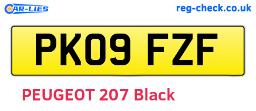 PK09FZF are the vehicle registration plates.